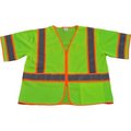 Petra Roc Inc Petra Roc Two Tone DOT Vest, ANSI Class 3, Zipper Closure, Polyester Mesh, Lime/Orange, 2XL/3XL LVM3-CB1-EC-2X/3X